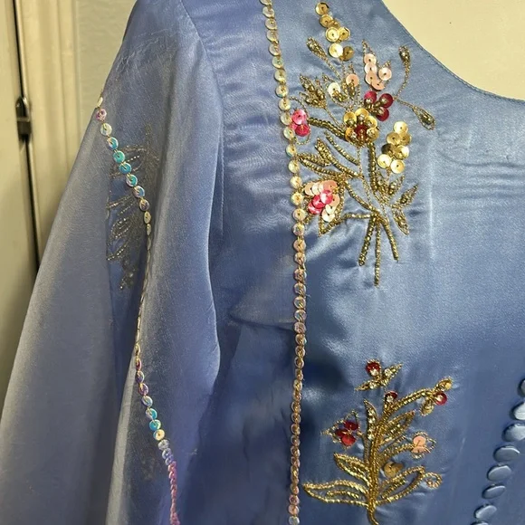 Shalwar kameez organza Duppatta blue size small. Indian Pakistani wear. - Picture 5 of 17